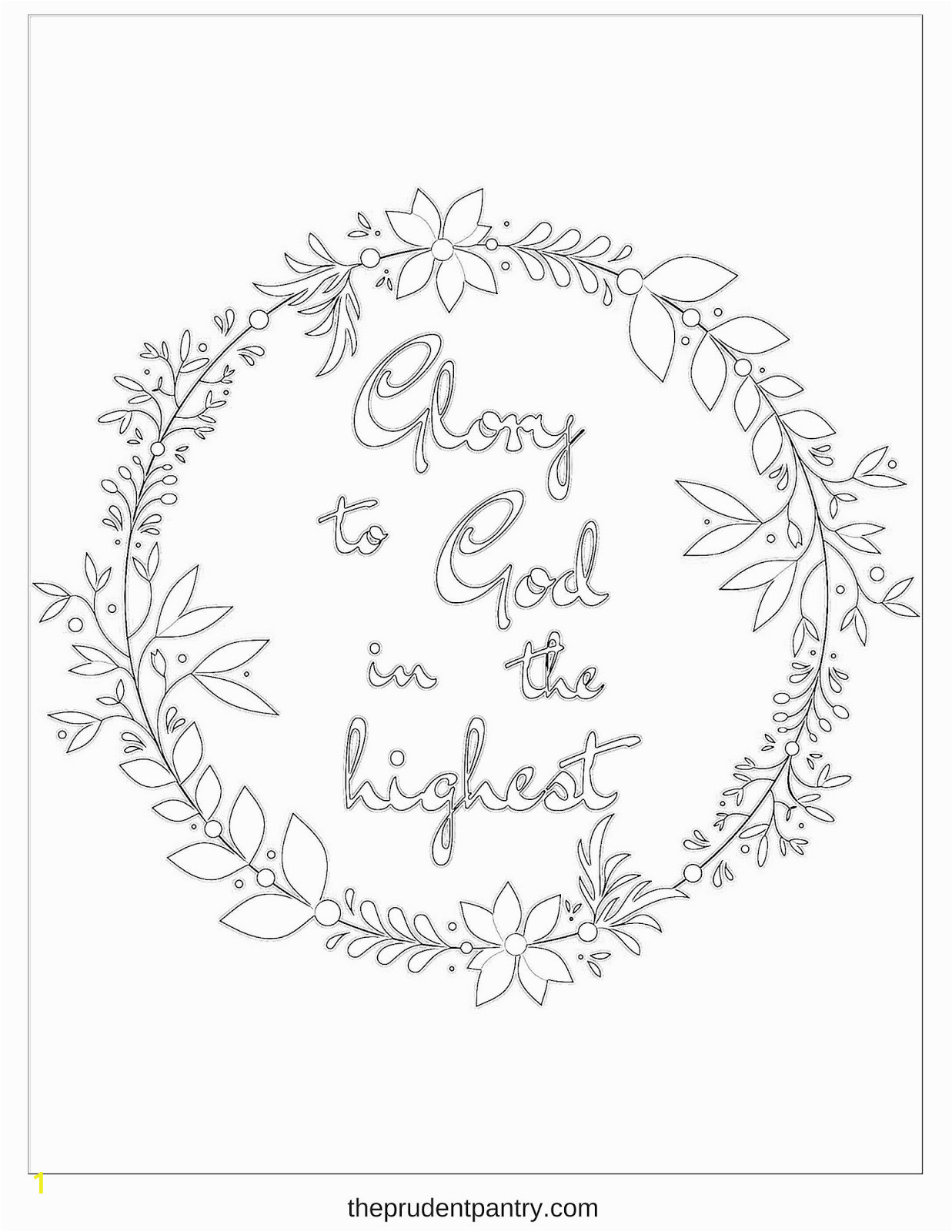 Glory to God coloring page