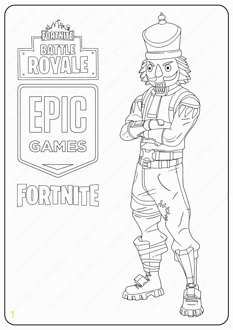 Coloring Pages for Upper Elementary Free Printable fortnite Crackshot Skin Coloring Page