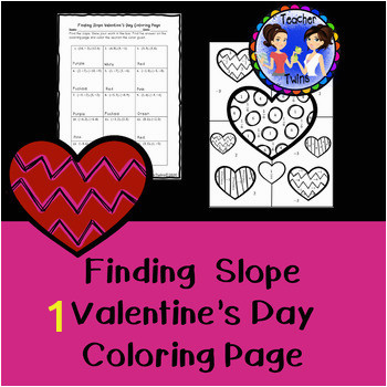 Coloring Pages for Valentines Day Finding Slope Valentine S Day Coloring Page by Teacher Twins