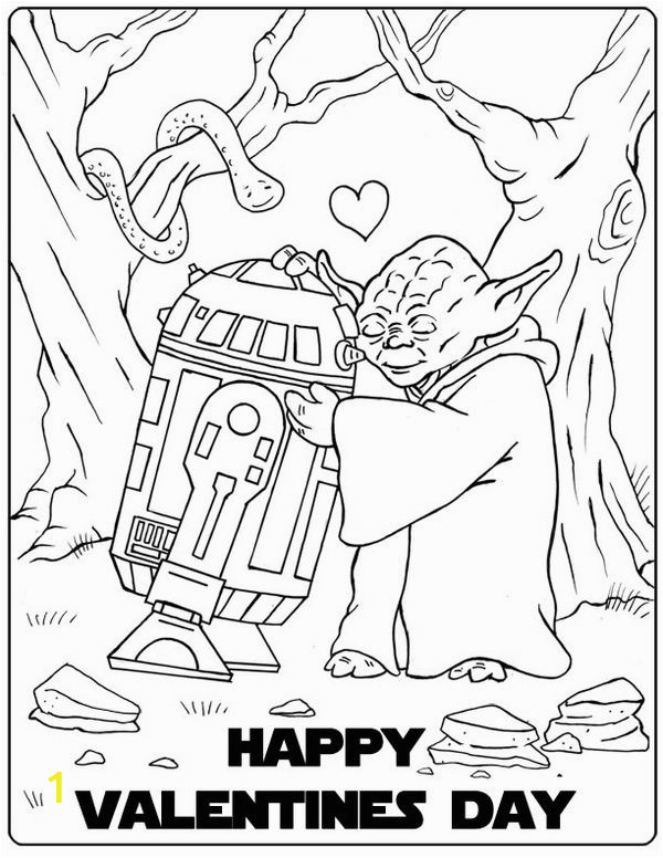 Coloring Pages for Valentines Day Printable Star Wars Valentine Coloring Page