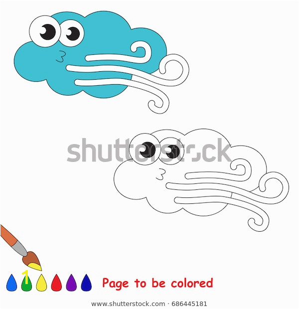 Coloring Pages for Weather Symbols Funny Wind Weather Be Colored Coloring Stock Vector Royalty