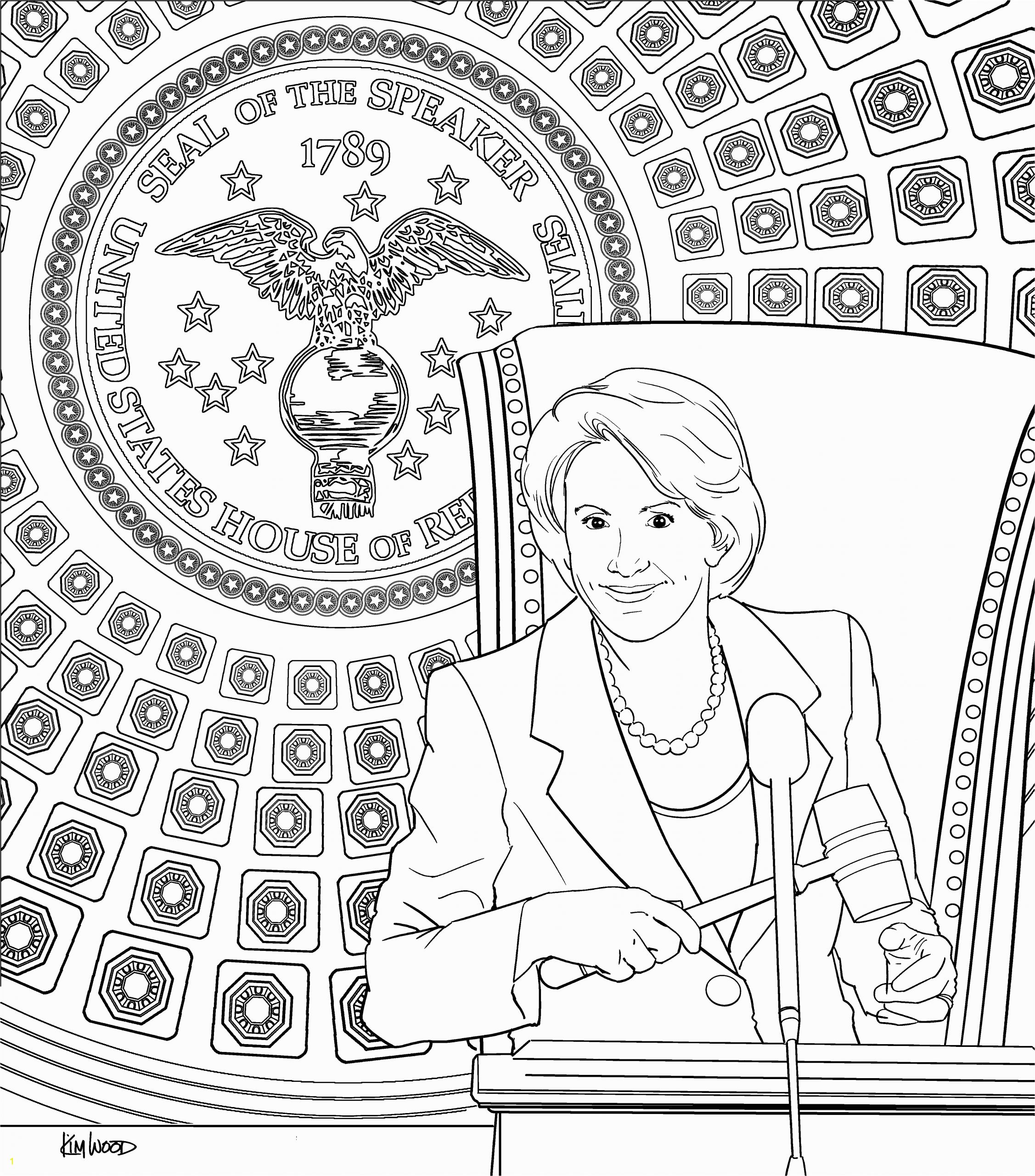 nancy pelosi coloring page kim wood bw