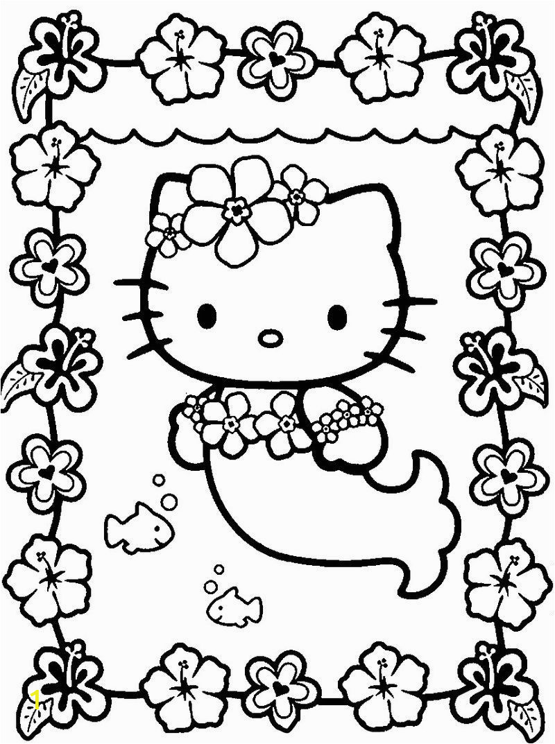 Coloring Pages Hello Kitty Mermaid Hello Kitty Mermaid Kawaii Coloring Page 001