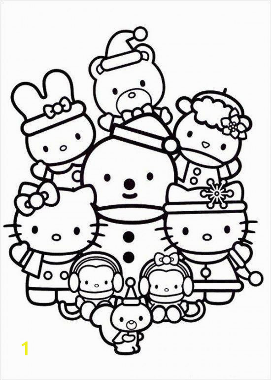Coloring Pages Hello Kitty Plane Hello Kitty Coloring Page Christmas with Friends with