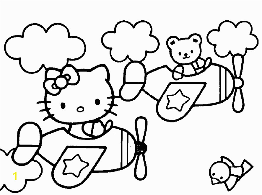 Coloring Pages Hello Kitty Plane Hello Kitty Info Coloring Home