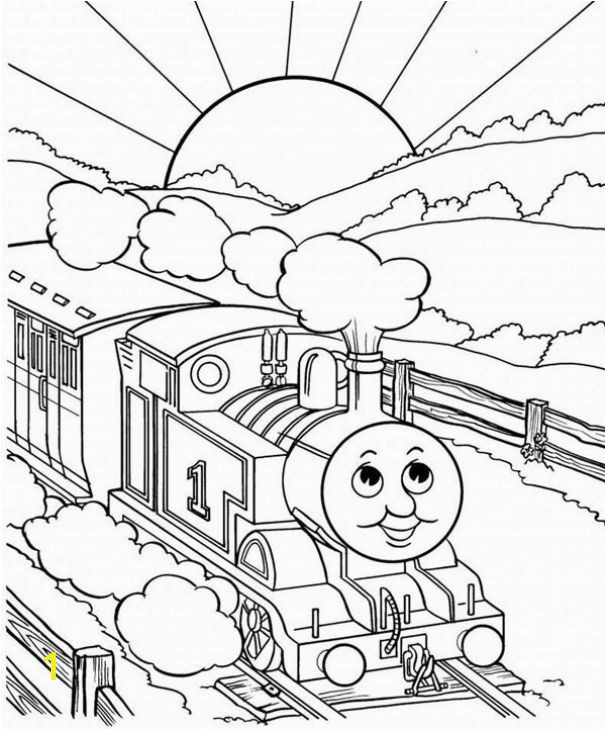 Coloring Pages Of Train Tracks Thomas the Tank Engine Going to Work Very Early Coloring