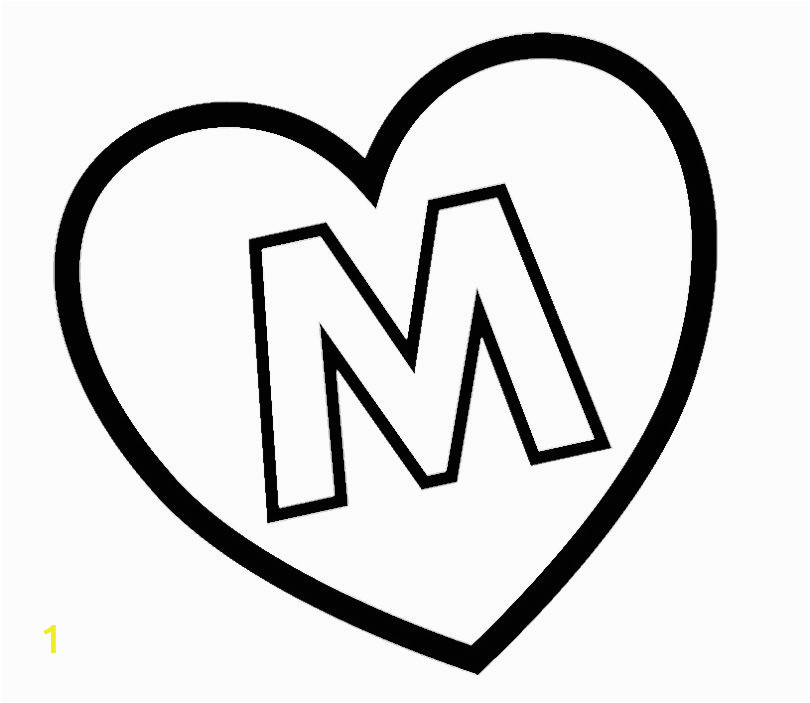 Coloring Pages Printable Letter M M Hearts Colouring Pages