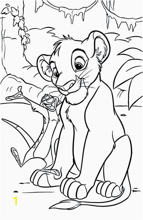 Coloring Pages Printable Lion King Disney Simba & Timon Coloring Page with Images