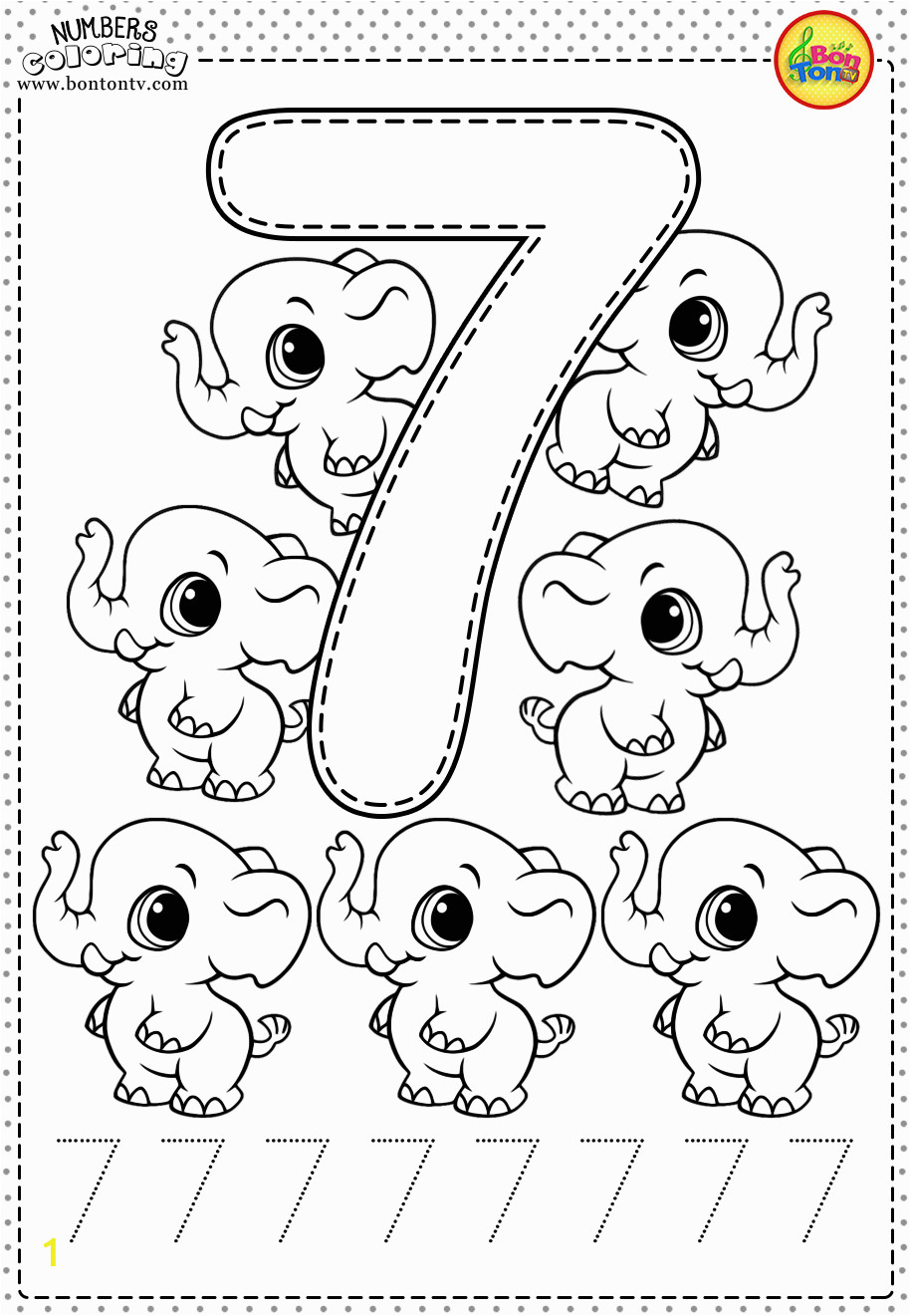 Coloring Pages Printables with Numbers Numbers 1 10 for Kids Math Printable Coloring Pages