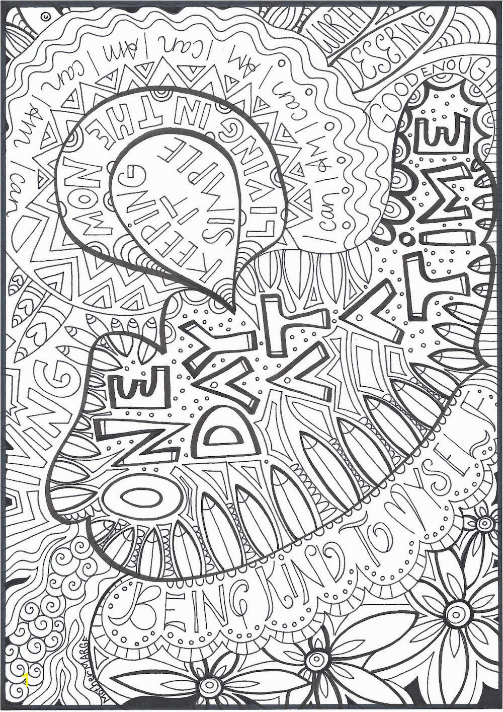 Coloring Pages Quotes for Adults E Day at A Time Coloring Page Adult by
