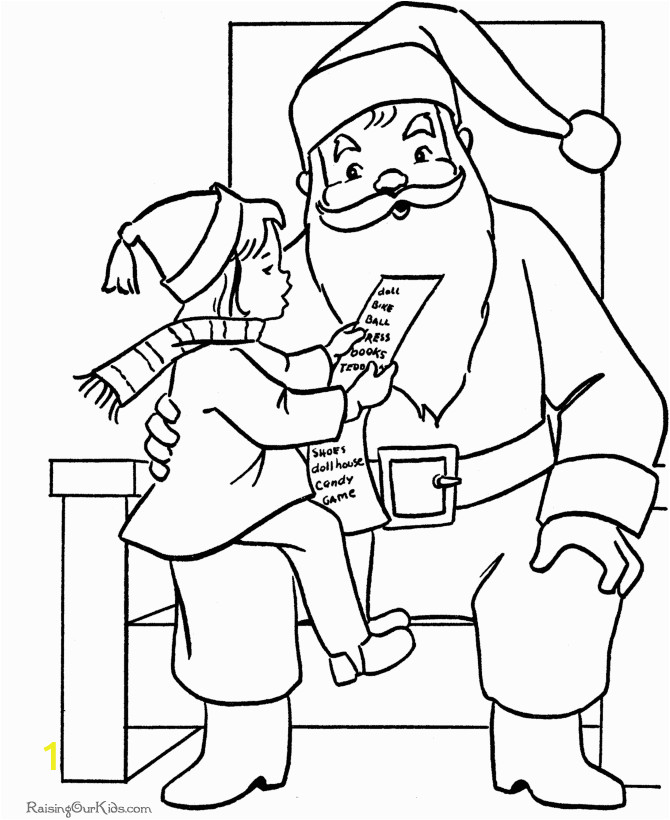 Coloring Pages Santa Claus Printable Sitting On Santa S Lap Printable Christmas Coloring Page