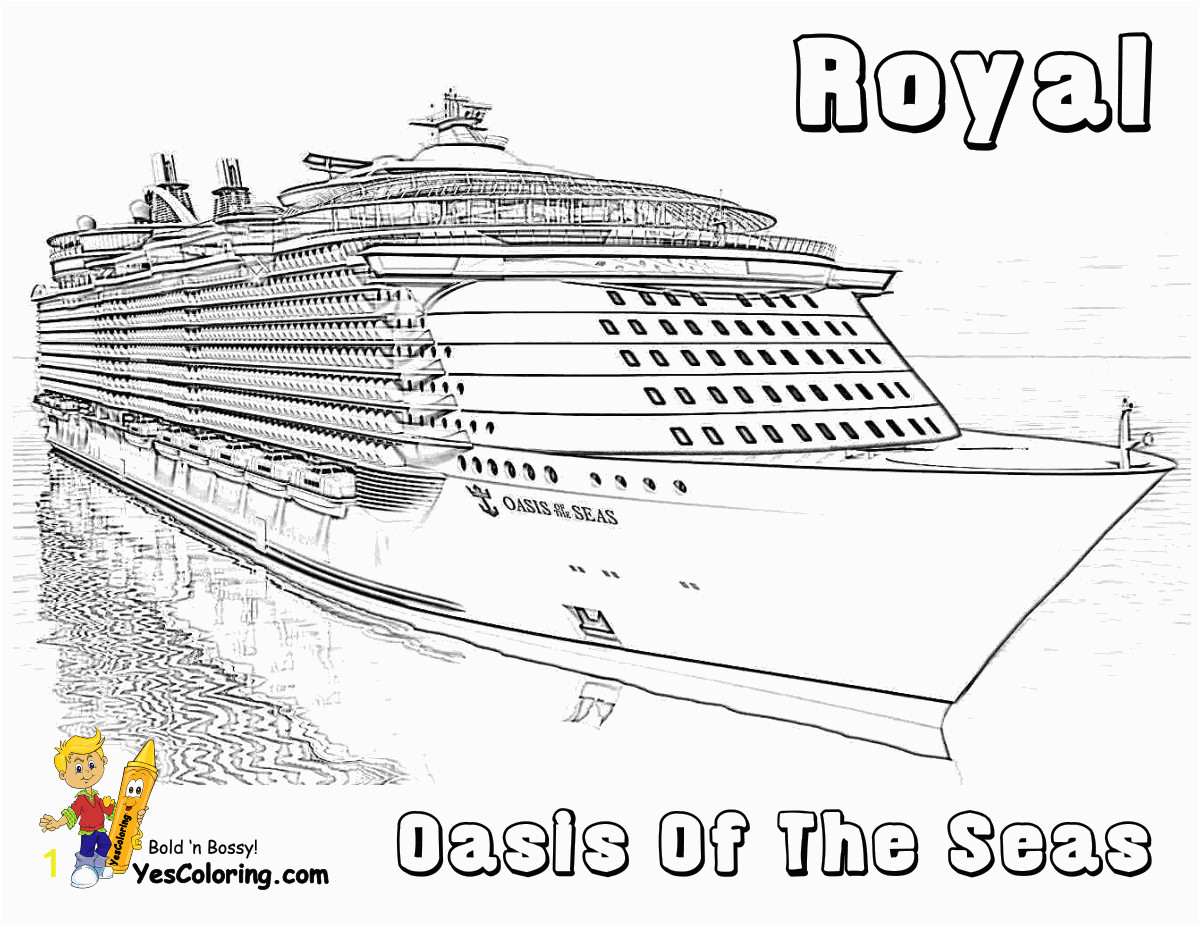 01 oasis of the seas cruise ship at coloring pages book for kids boys