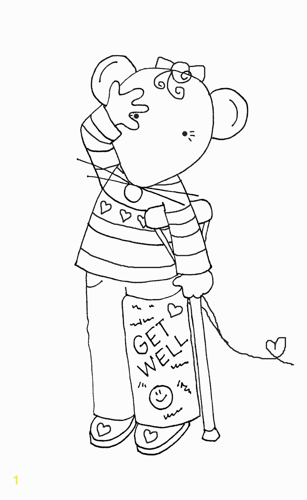Disney Get Well soon Coloring Pages as Requested Oken Leg Mousie Girl and One More