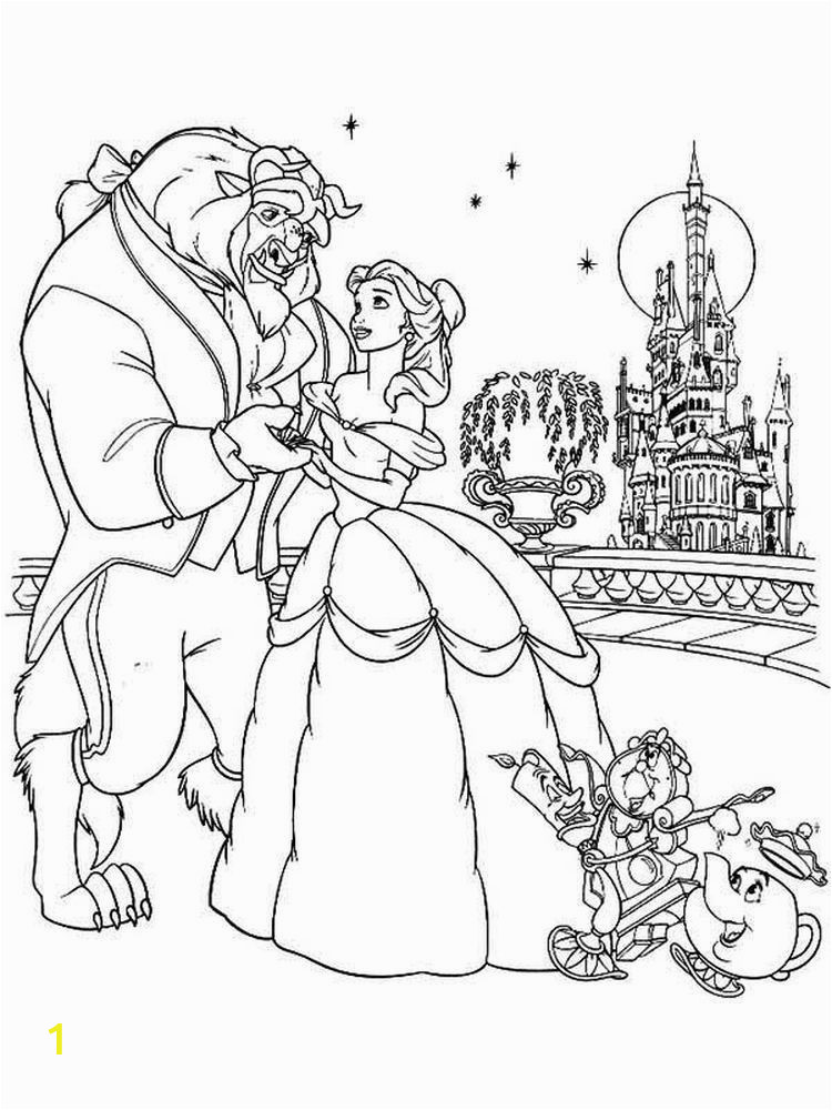 Disney Mothers Day Coloring Pages Coloring Page Beauty and the Beast