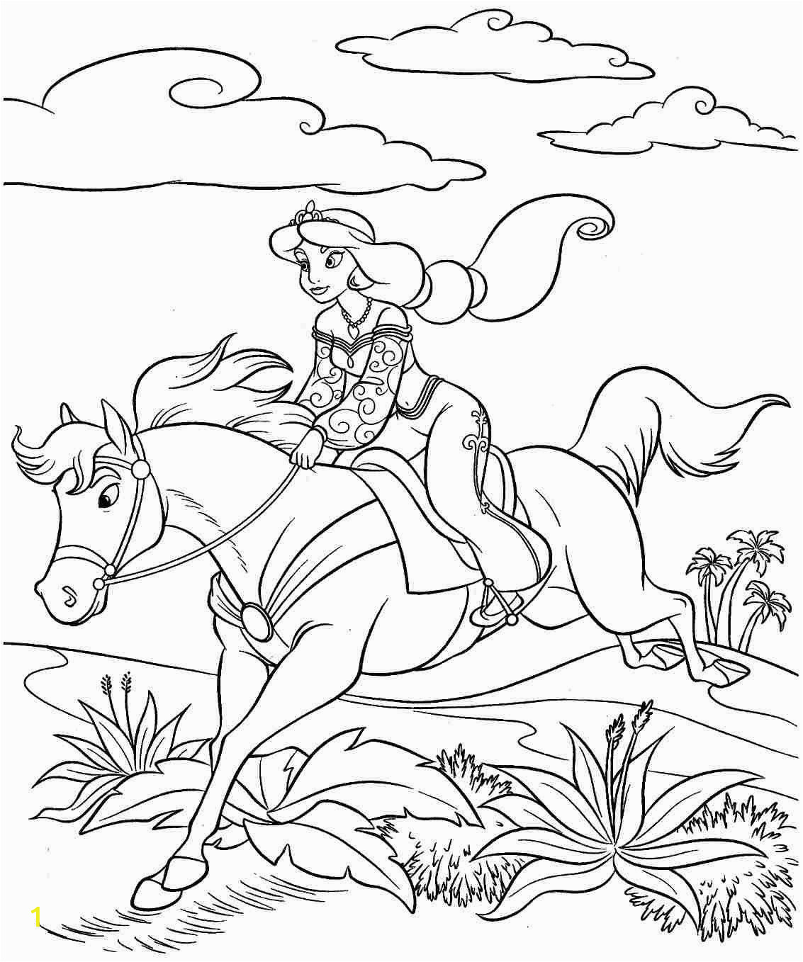 Disney Princess Jasmine Coloring Pages Disney Princess Horse Coloring Pages In 2020 with Images