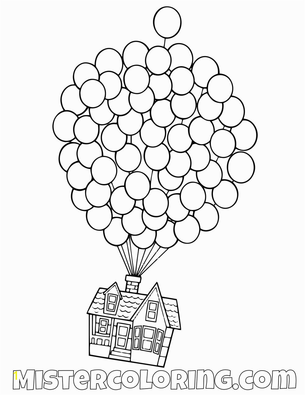 Carl Fredricksen House Flying Disney Pixar Up Movie Coloring Pages For Kids