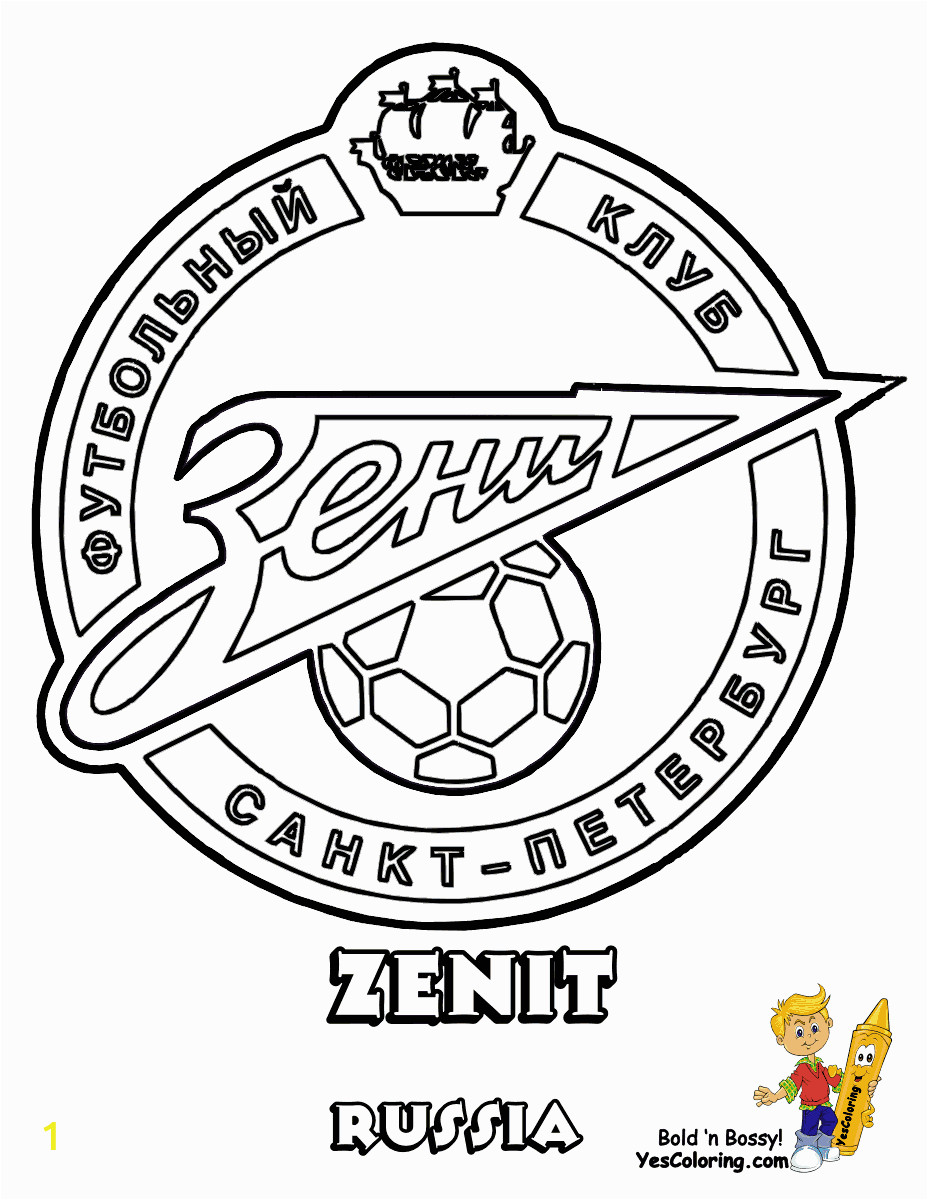 15 Zenit Football Soccer Futbol at coloring pages book for kids boys