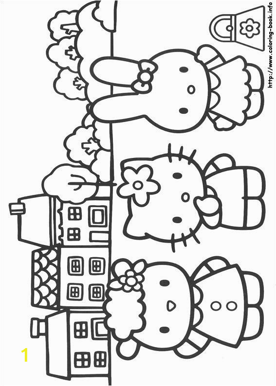 Free Coloring Pages Hello Kitty and Friends Hello Kitty Coloring Picture