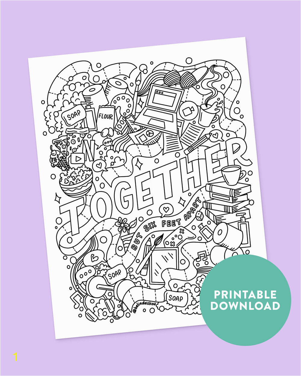 to her social distancing coloring page print