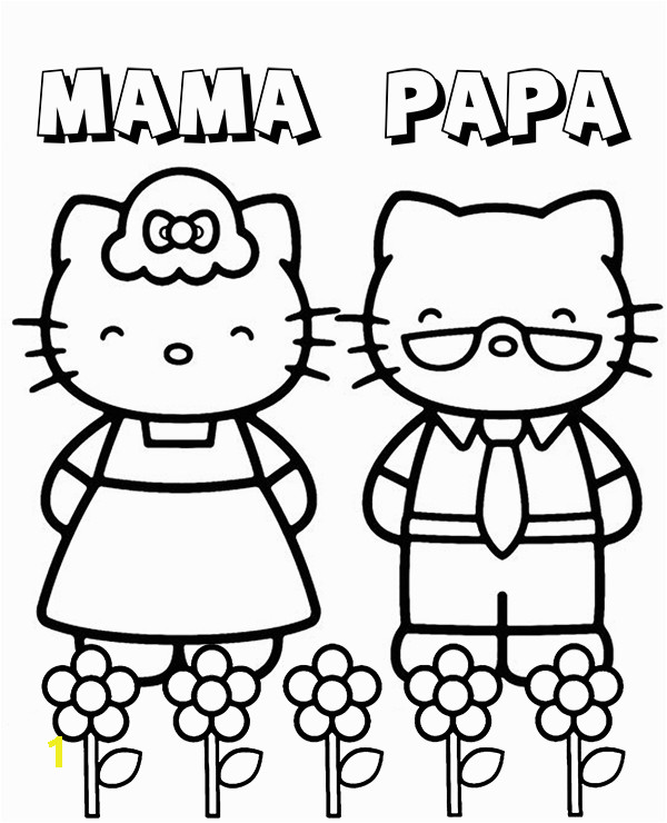 Free Printable Coloring Pages Hello Kitty Mama and Papa Of Hello Kitty On Printable Coloring Page