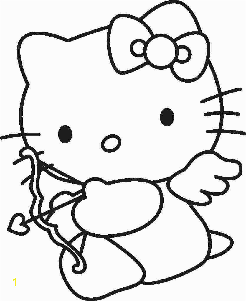 Free Printable Hello Kitty Valentines Day Coloring Pages Hello Kitty Cupid with Images