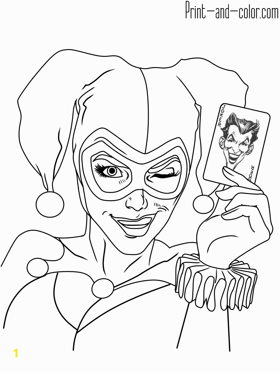 Harley Quinn Coloring Pages Printable Harley Quinn Coloring Pages