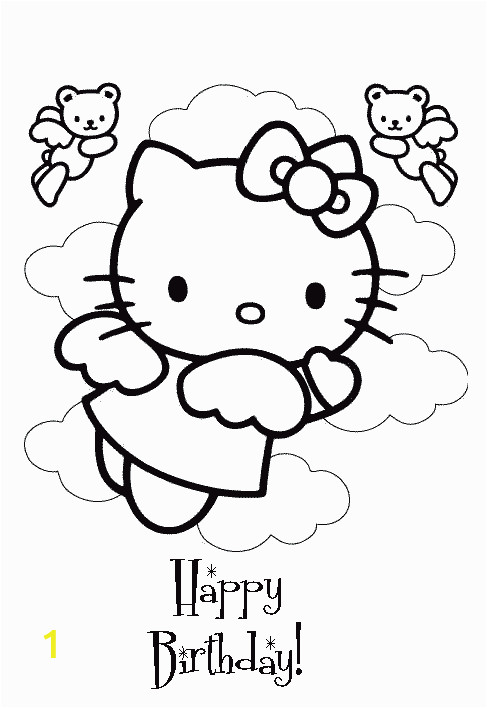 Hello Kitty Angel Coloring Pages Free Hello Kitty Coloring Pages Happy Birthday Download