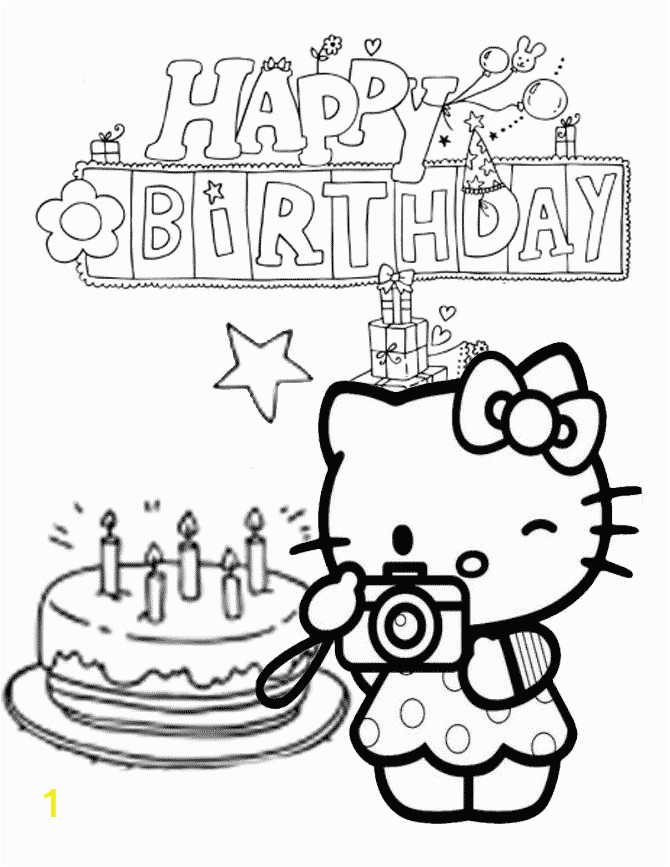 Hello Kitty Birthday Coloring Pages Free to Print | divyajanani.org