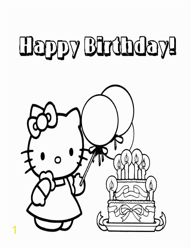Hello Kitty Birthday Coloring Pages Free to Print ...