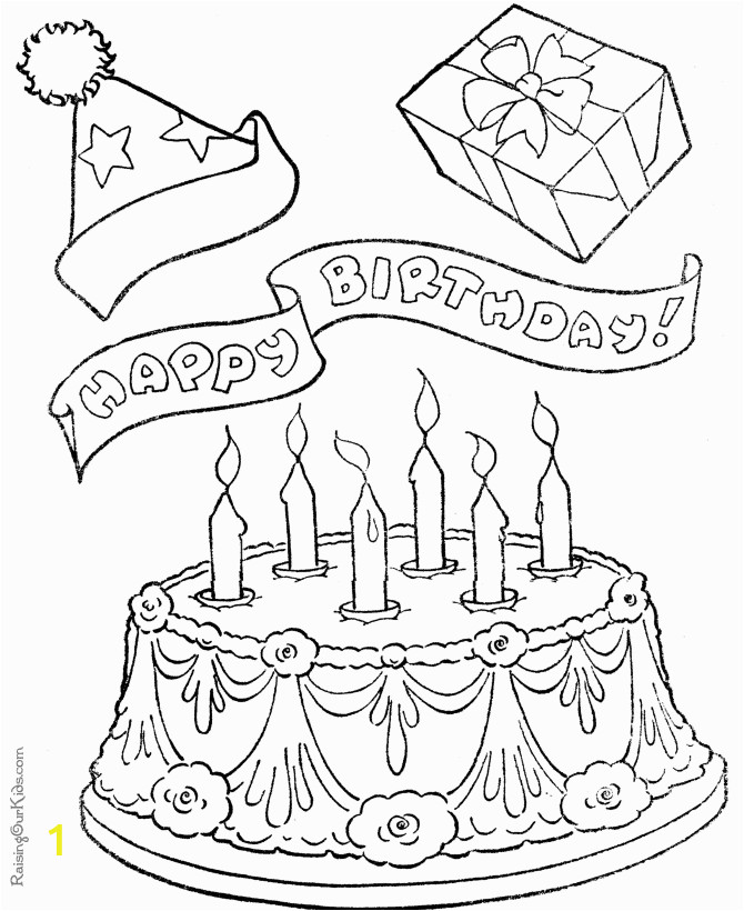 Hello Kitty Cake Coloring Pages Birthday Cake Coloring Pages for Kids Coloring Home