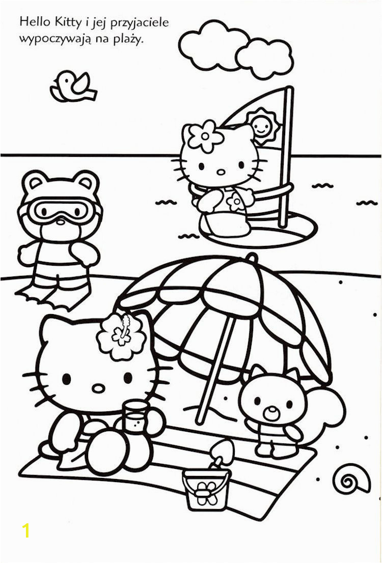 Hello Kitty Coloring Pages at the Beach Hello Kitty