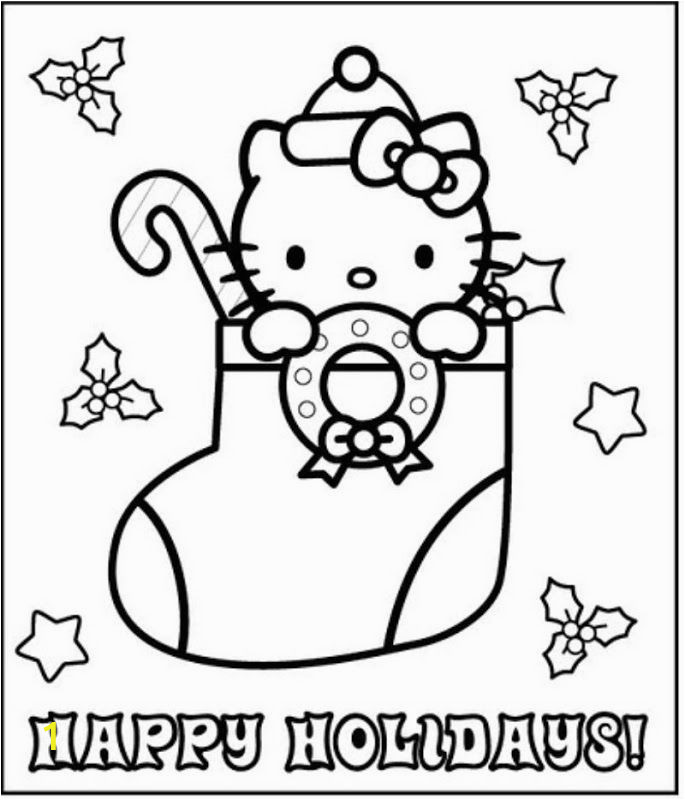 Hello Kitty Coloring Pages iPhone Free Christmas Pictures to Color