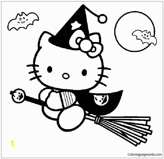 Hello Kitty Holiday Coloring Pages Hello Kitty Go to Play Halloween Coloring Page Free