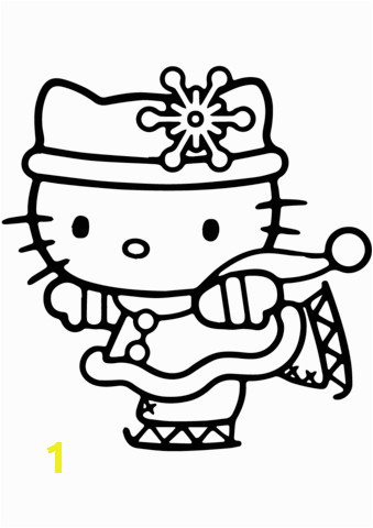 hello kitty skating coloring page
