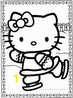 Hello Kitty Ice Skating Coloring Pages Winter Ice Skating Coloring Page with Images