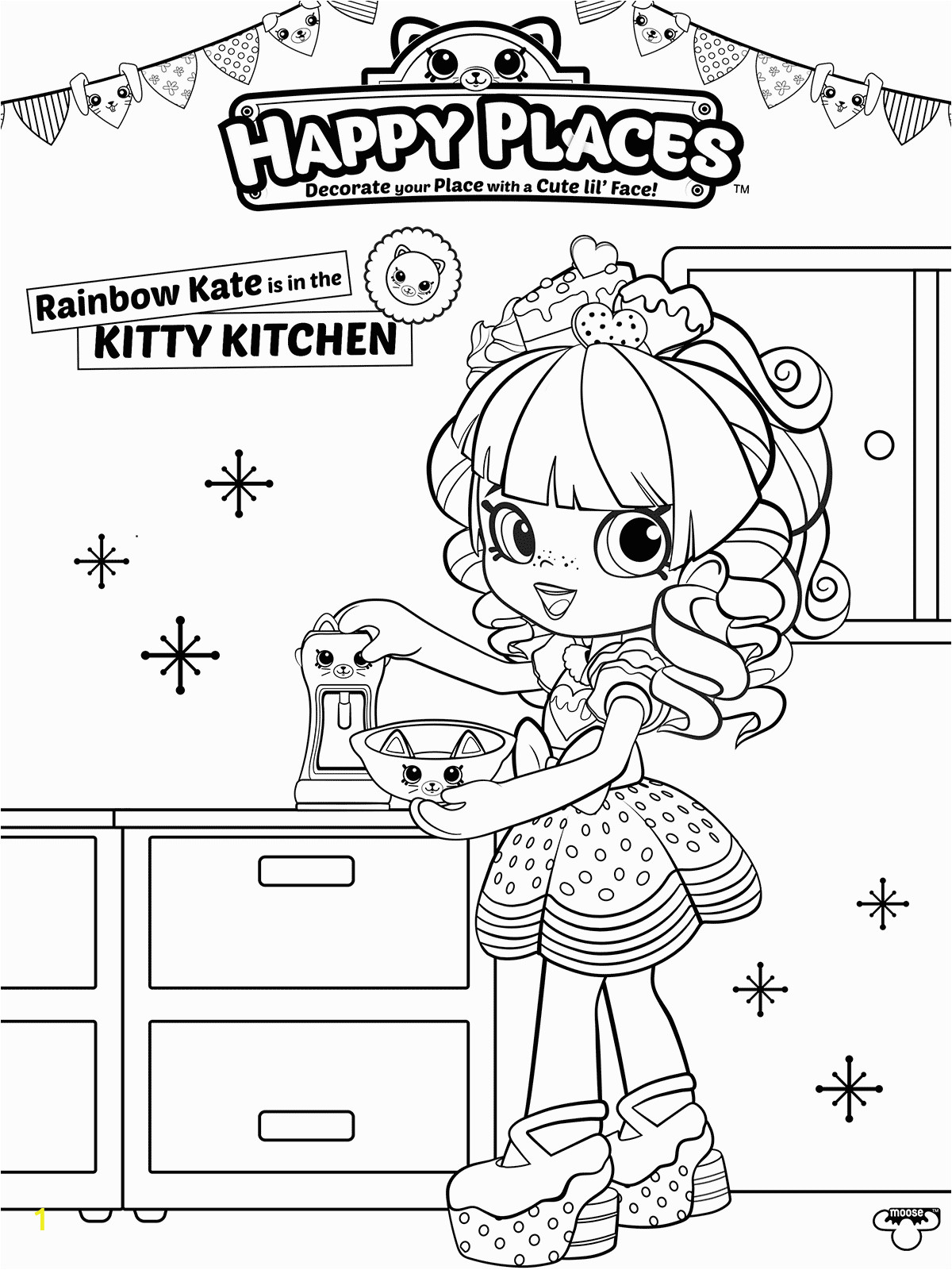 Hello Kitty Kitchen Coloring Pages Happy Places