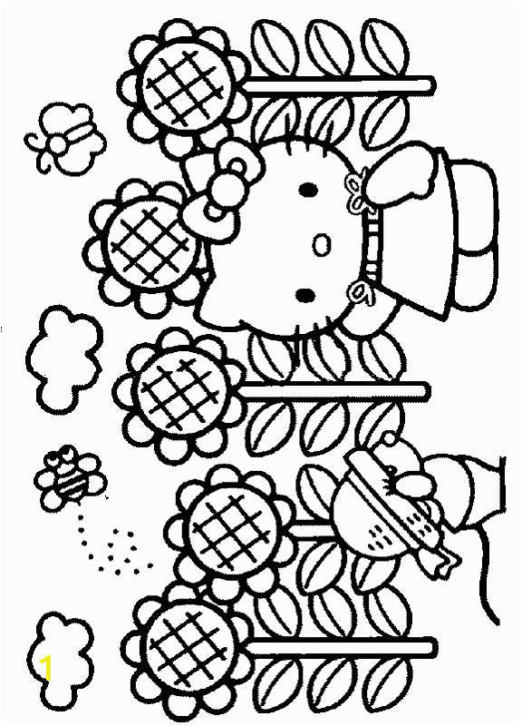 Hello Kitty Kitchen Coloring Pages Hello Kitty Spring Coloring Pages with Images