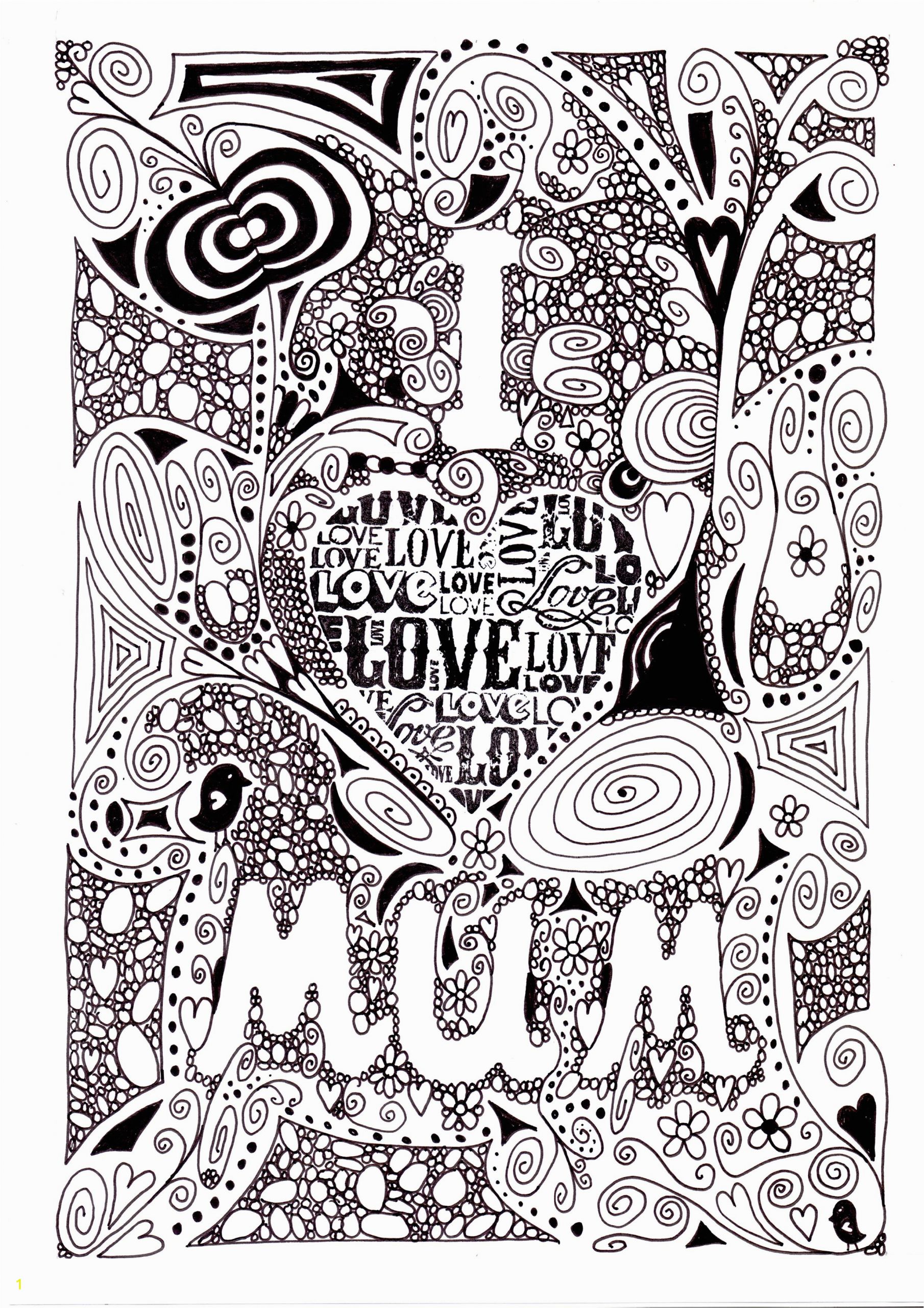 I Love You Coloring Pages I Love Mum Doodle