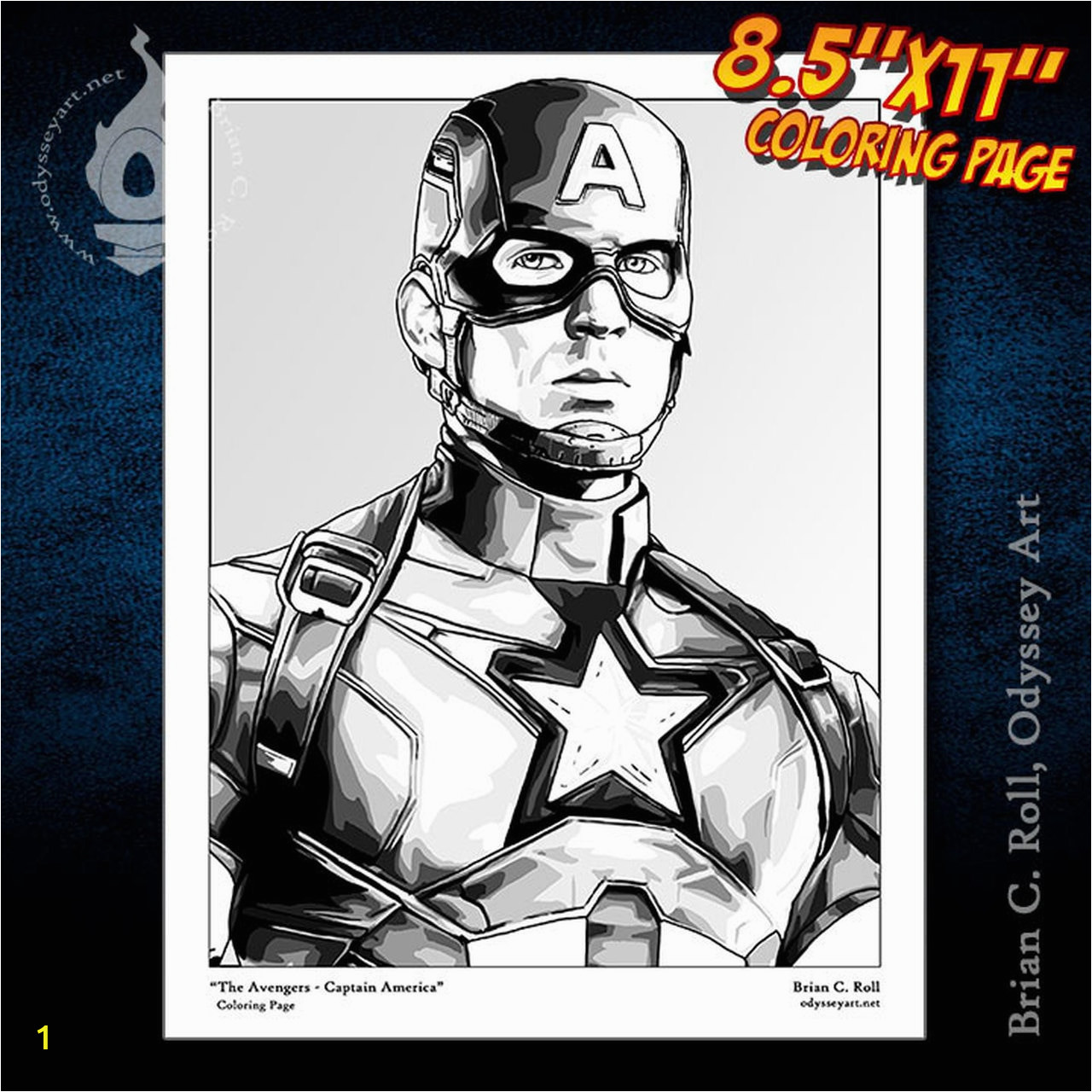 Avengers CaptainAmerica 8x11coloringpage store