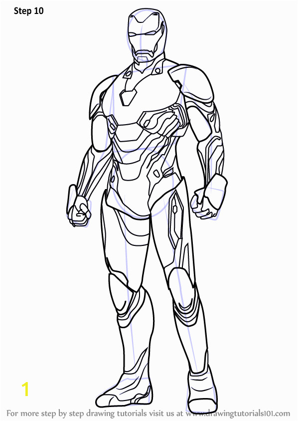 Iron Man Drawing for Coloring Step by Step How to Draw Iron Man From Avengers Infinity