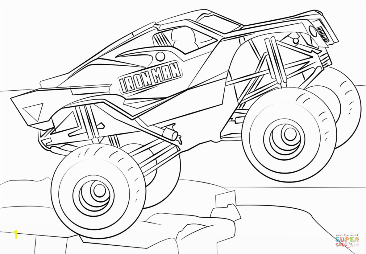 Iron Man Monster Truck Coloring Page Iron Man Monster Truck Super Coloring