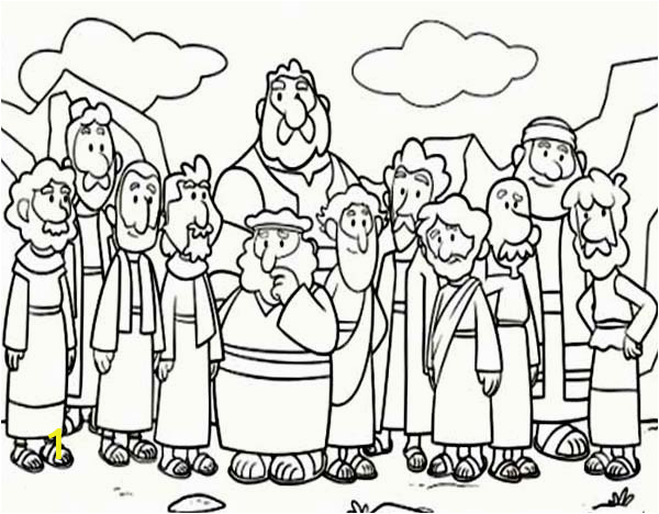 Cartoon od Jesus Disciples Coloring Page