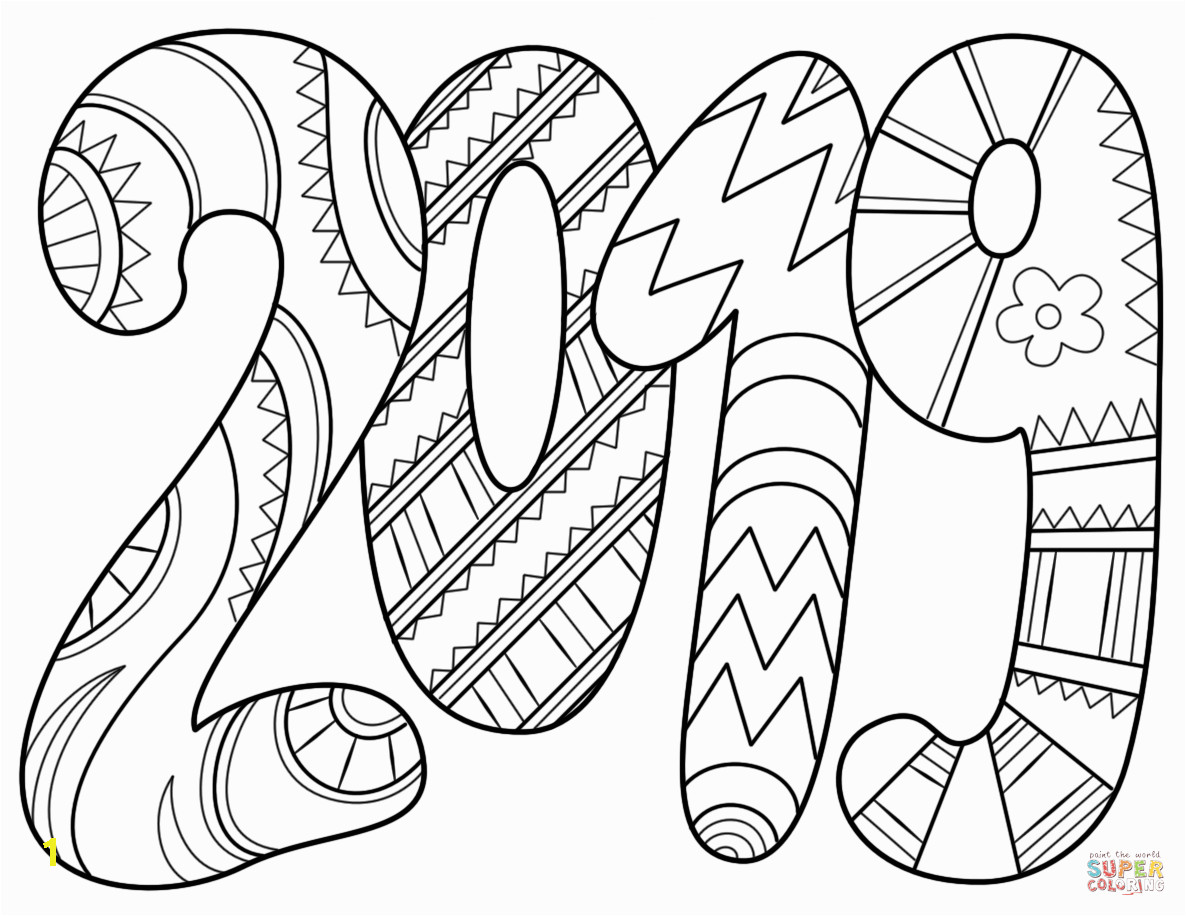 New Year S Eve Coloring Pages Free Printable 2019 Coloring Page