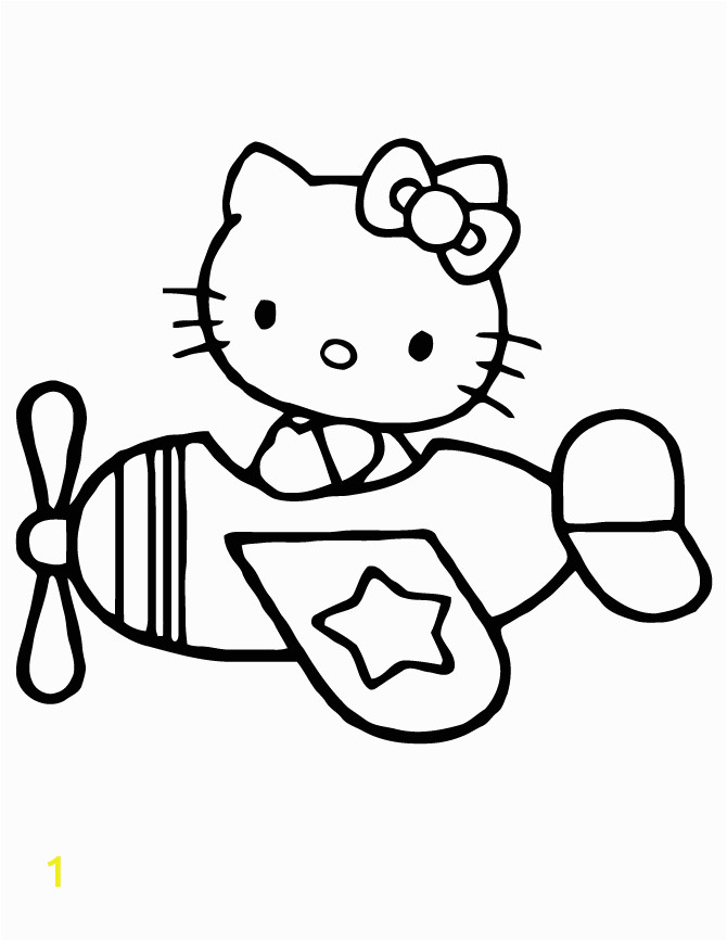 Plane Coloring Pages Hello Kitty | divyajanani.org