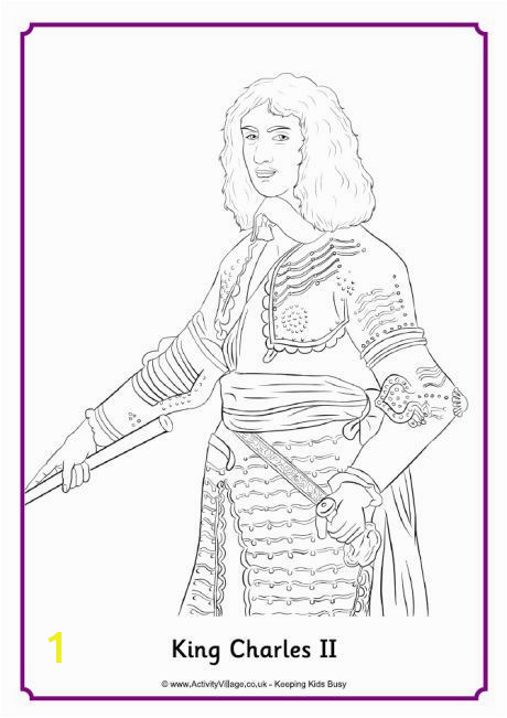 Printable Coloring Pages Kings and Queens King Charles Ii Colouring Page with Images
