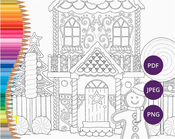 Printable Gingerbread House Coloring Pages Weihnachten Färbung Seiten Lebkuchenhaus Druckbare Malvorlagen Für Erwachsene Festliche Download Xmas Färbung Druck Färbung Winter