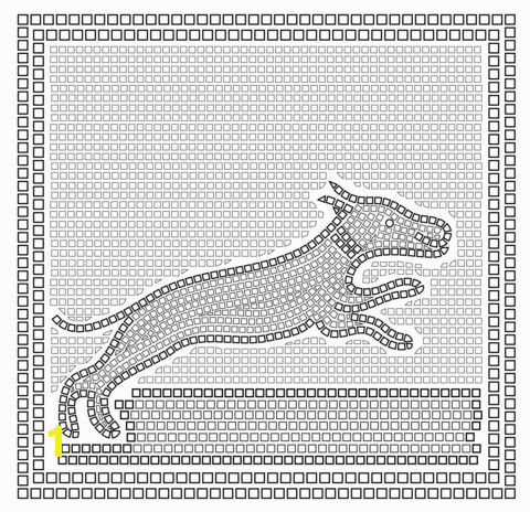 roman mosaic with with a hunting scene coloring pages