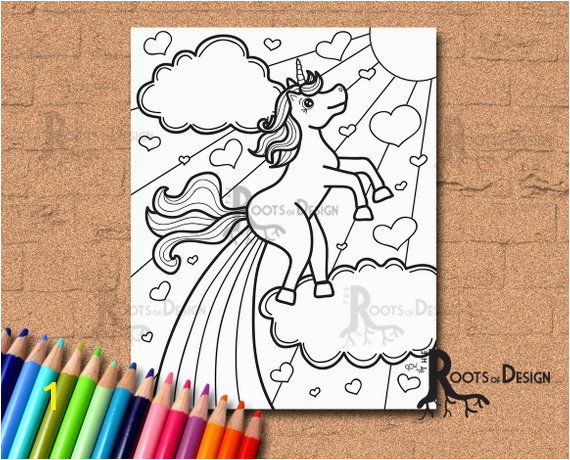 Printable Unicorn Rainbow Coloring Pages Instant Download Coloring Page Farting Rainbow Unicorn