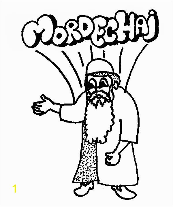 Queen Esther Cousin Mordechai in Purim Coloring Page