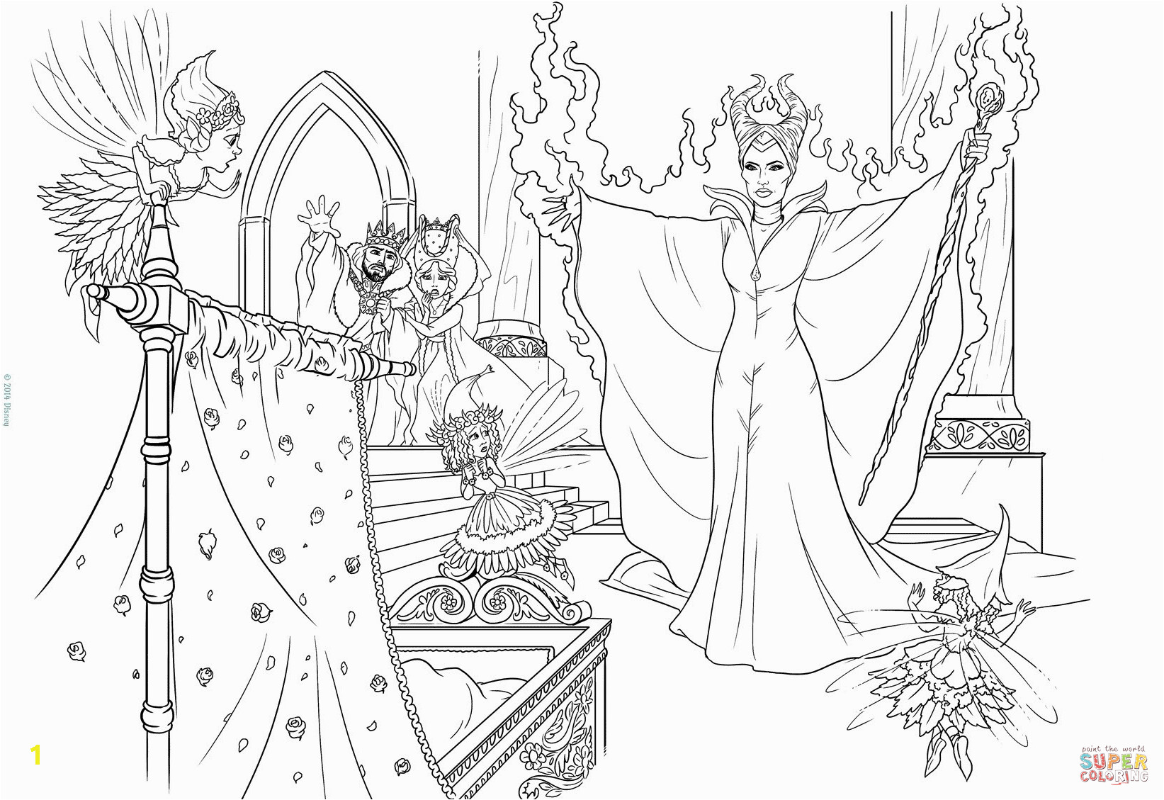 maleficent curses the infant princess coloring page